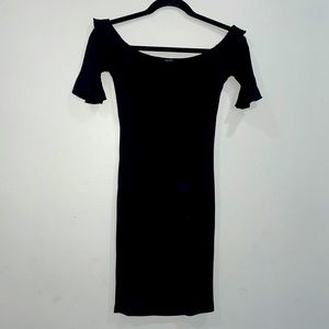 Bodycon Dress with Ruffle Sleeves and Neckline